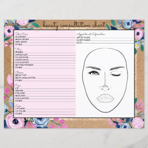 Roze Floral Gold Kraft Paper Beauty Consulting