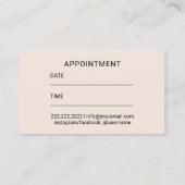  roze Floral Hair Salon Benoeming Afsprakenkaartje (Achterkant)