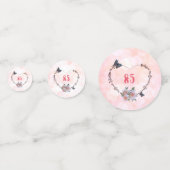  roze floral Happy 85th Birthday design Confetti (Achterkanten)