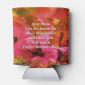 Roze Floral HAPPY MOEDERDAG Blikjeskoeler (Achterkant)