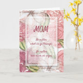 Roze Floral Happy Moederdag Kaart (Gele Bloem)