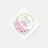  Roze Floral Hartelijk dank Baby shower Servet (Hoek)