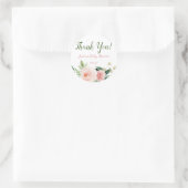 Roze Floral Hartelijk dank Ronde Sticker (Tas)