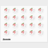 Roze Floral Hartelijk dank Ronde Sticker (Vel)