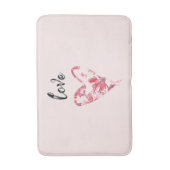  roze Floral Heart Badmat (Voorkant Verticaal)