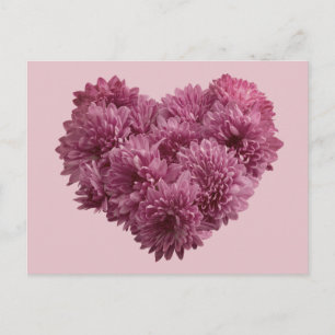 Roze Floral Heart Briefkaart