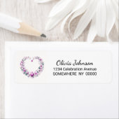 Roze Floral Heart Return Address Label (Insitu)