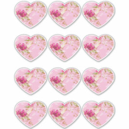 Roze Floral Heart Sticker