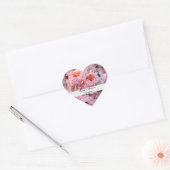 Roze Floral Heart Wedding Stickers & Envelope Seal (Envelop)