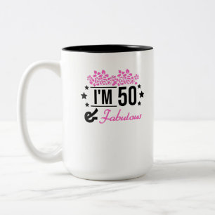roze floral im 70 jaar oud en geweldig tweekleurige koffiemok
