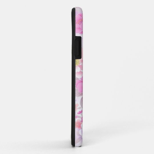 Roze Floral iPhone Case (Achterkant/rechts)