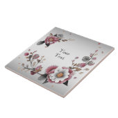 Roze Floral keramische Tegel Tegeltje (Zijkant)