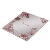 Roze Floral Keramische Tegel Tegeltje (Zijkant)