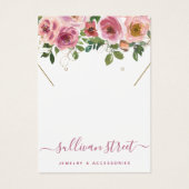 Roze Floral Ketting Display Kaart (Voorkant)