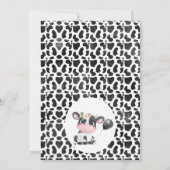 Roze Floral Koe Maandag Afdrukken Hartelijk dank Kaart (Achterkant)