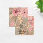 Roze Floral Kraft Cursive Earring Display Kaart (Bureau)