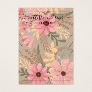 Roze Floral Kraft Multiple Ketting Display Kaart