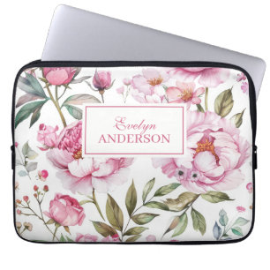 Roze Floral Laptop Sleeve