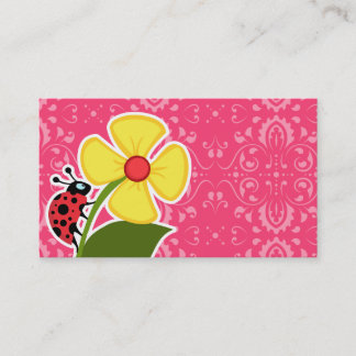 Roze Floral; Lieveheersbeestje Visitekaartje