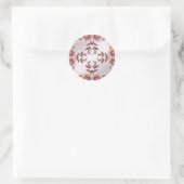 Roze Floral Lijst Klassieke ronde Sticker (Tas)