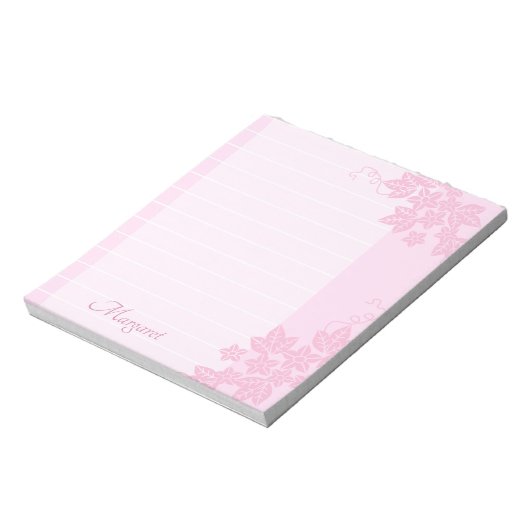  Roze Floral Lined Notitieblok (Gedraaid)