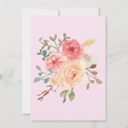 Roze Floral Little Pumpkin Baby shower Invitation Kaart (Achterkant)