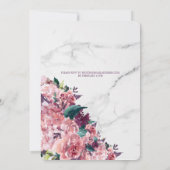  Roze Floral Marble Moederdag Brunch Kaart (Achterkant)