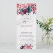  Roze Floral Marble Moederdag Brunch Menu (Staand voorkant)
