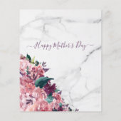  Roze Floral Marble Moederdag Brunch Menu (Achterkant)