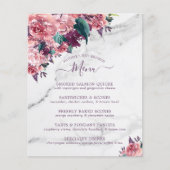  Roze Floral Marble Moederdag Brunch Menu (Voorkant)