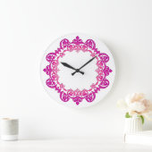 Roze Floral Medallion Wall klok (Huis)