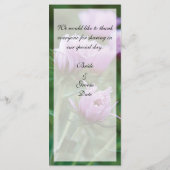 Roze floral menukaart (Achterkant)