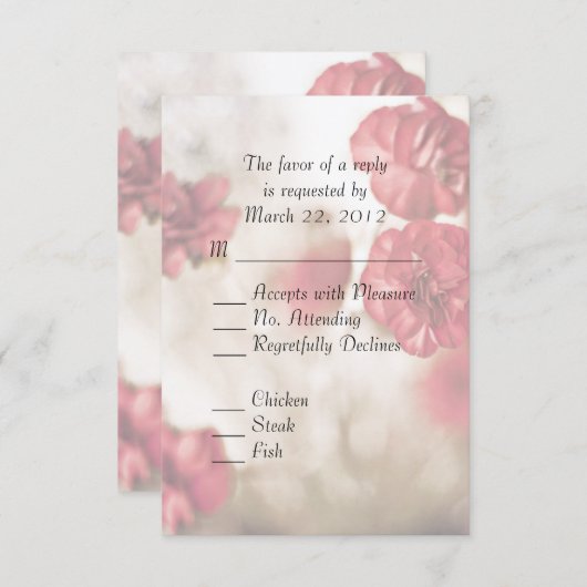 Roze Floral met Entree RSVP (Voorkant / Achterkant)