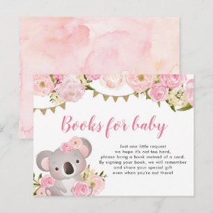 Roze Floral met grote kaak voor Baby Uitnodiging Briefkaart