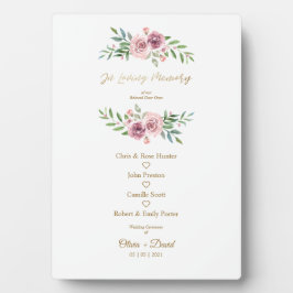 Roze Floral met veel liefde voor de huwelijkstafel Fotoplaat