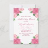 Roze Floral Moederdag Brunch Kaart (Voorkant)