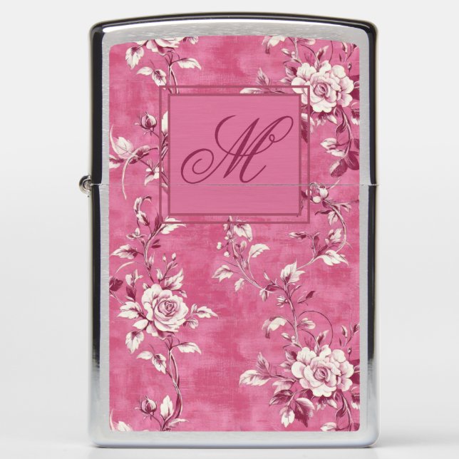  Roze Floral Monogram (Voorkant)