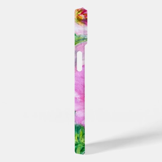 Roze Floral Monogram Case-Mate iPhone Case (Achterkant / Rechts)