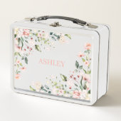 Roze Floral Monogram Waterverf Gepersonaliseerde n (Voorkant)