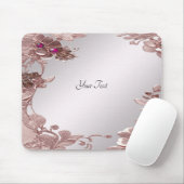 Roze  Floral Mousepad Muismat (Met muis)
