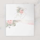 Roze Floral Name Kaarten (Buitenkant ongevouwen)