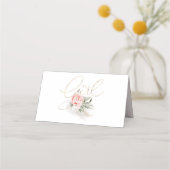 Roze Floral Name Kaarten (Achterkant)