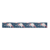 Roze Floral Navy Blue Lint (Voorkant)