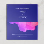 Roze Floral Navy Blue White Cute Unique Wedding (Buitenkant ongevouwen)