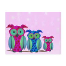 Roze Floral Owls