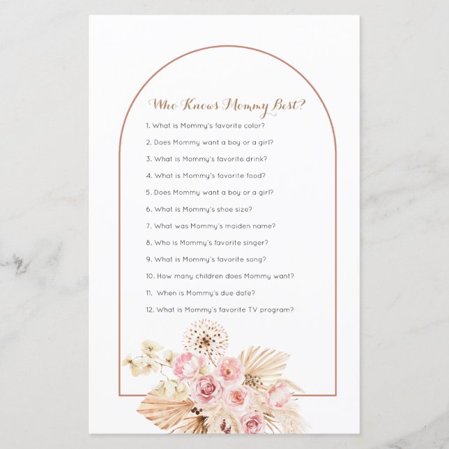 Roze Floral Pampas Grass die mama het beste spel k (Voorkant)