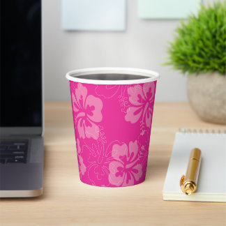 Roze Floral Papieren Bekers