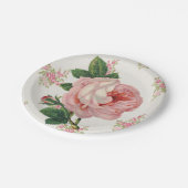 Roze Floral Papieren Bordje (Gekanteld)