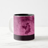 Roze  Floral Pattern Aangepaste Naam Tweekleurige Koffiemok (Voorkant links)