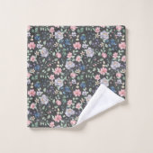 Roze Floral Pattern Bad Handdoek (Wasdoekje)